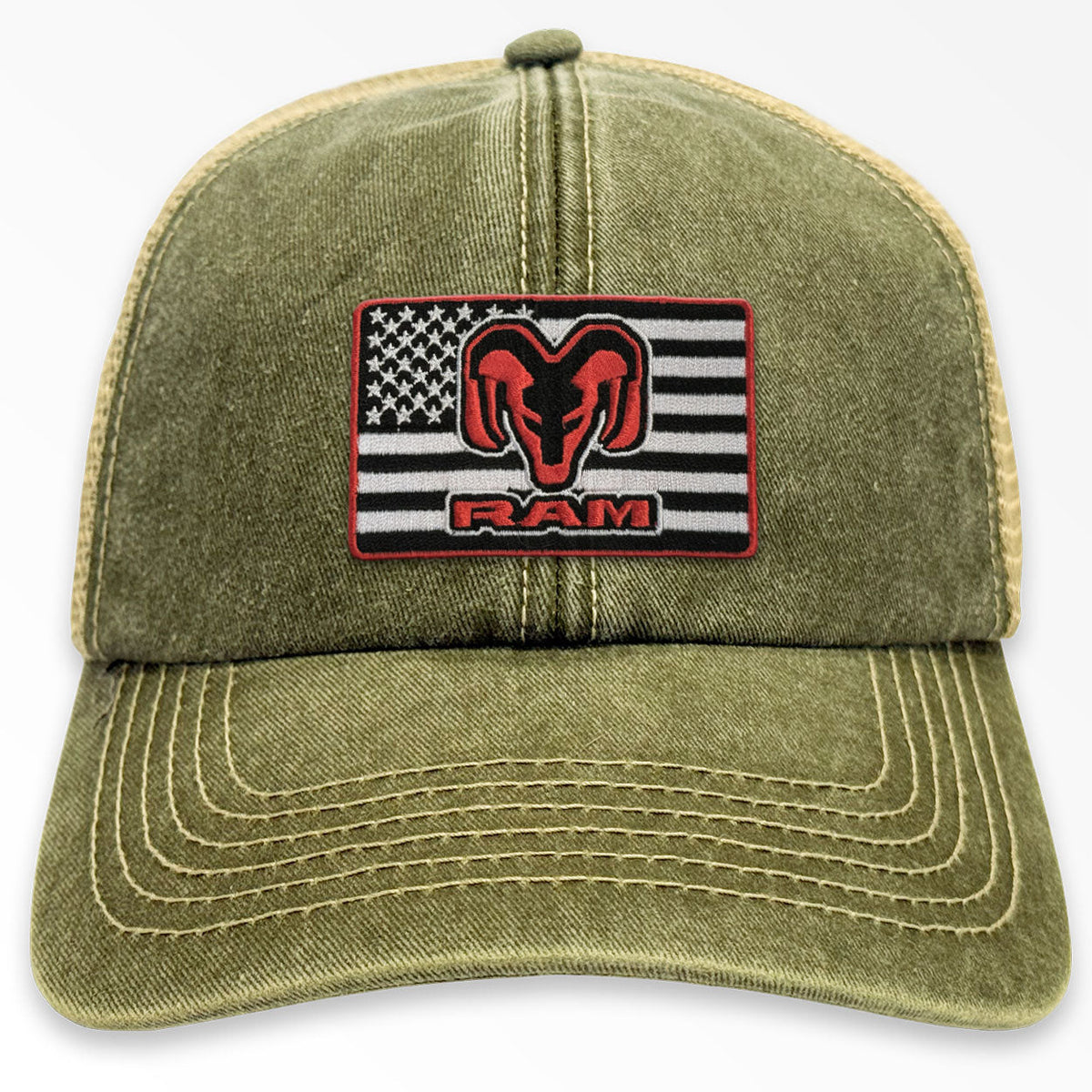RAM Trucks Flag Patch Vintage Trucker Cap