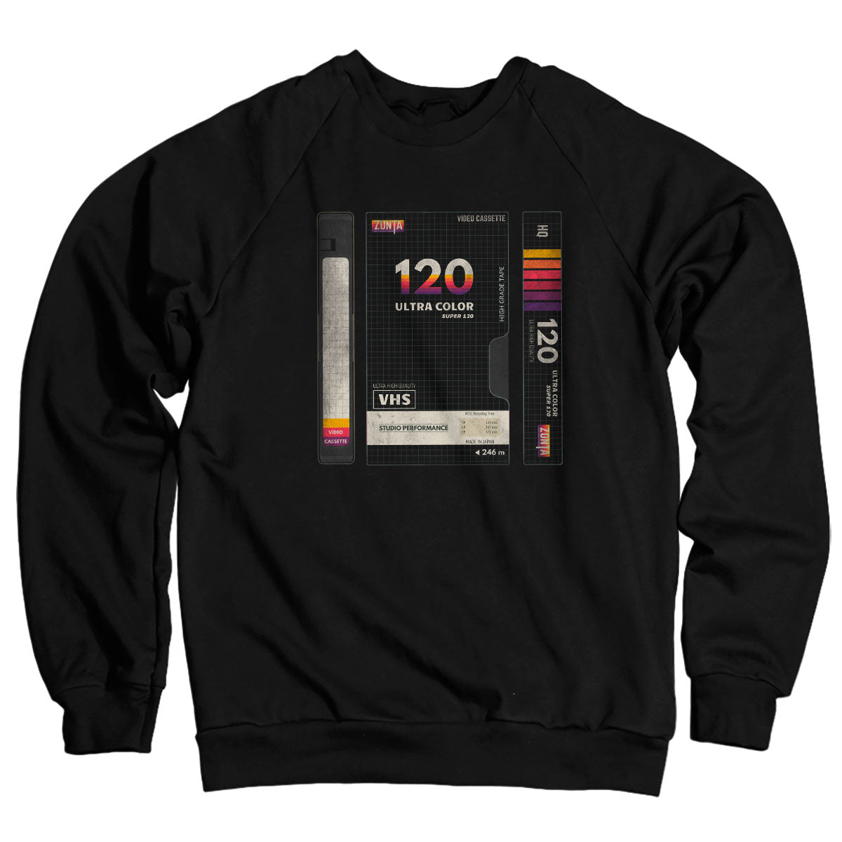 Sides of a VHS Cassette Tape Sweatshirt