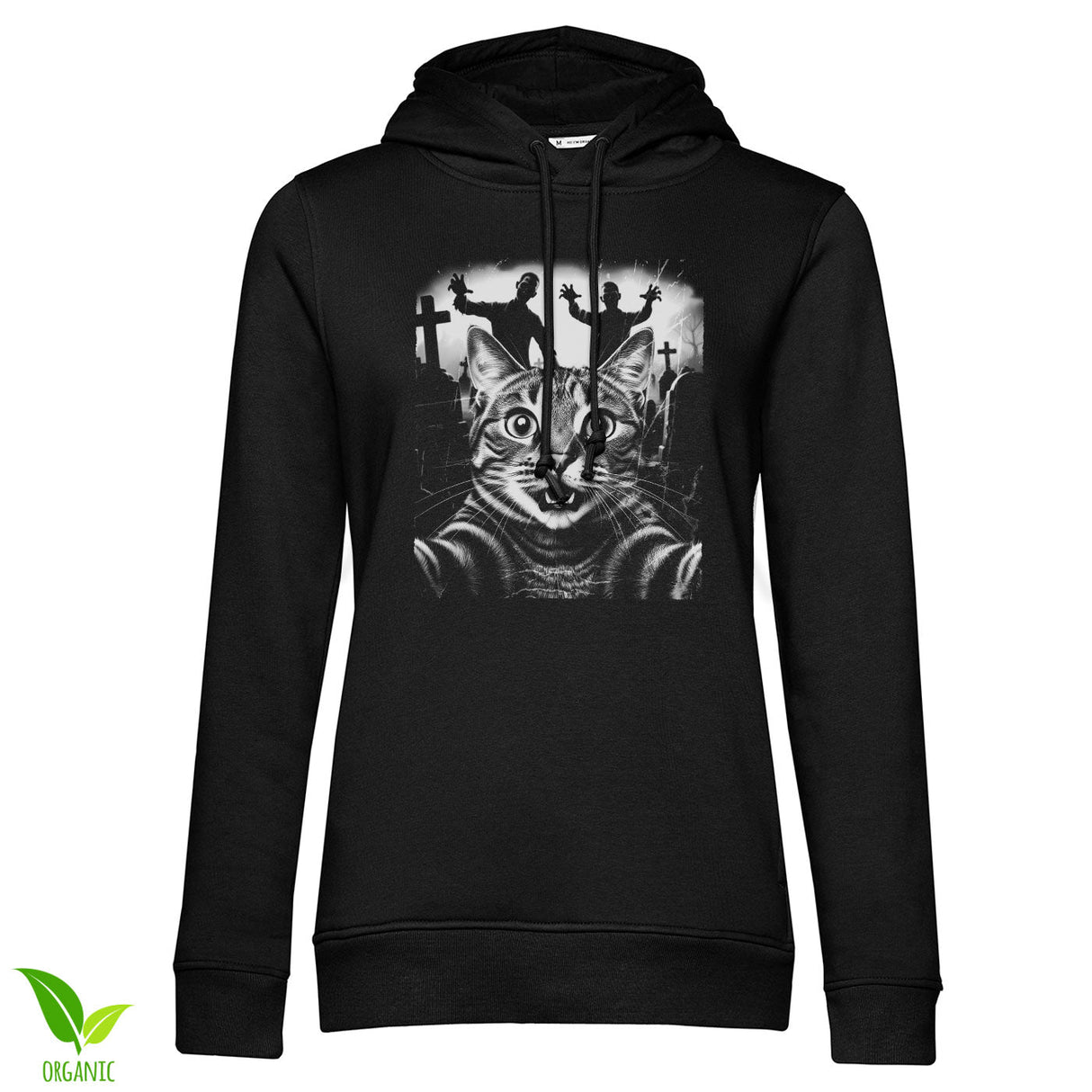 Cat Zombie Panic Girly Hoodie