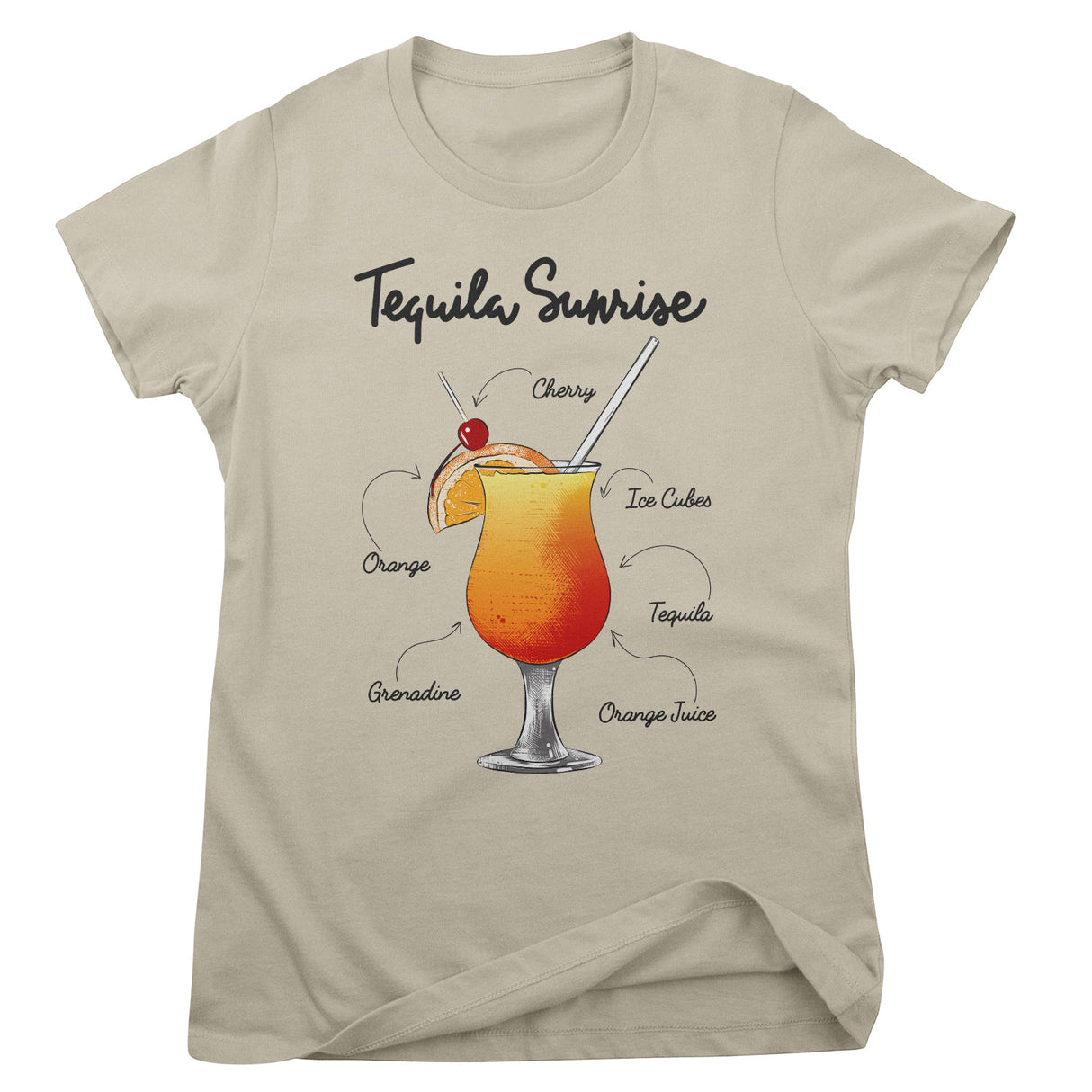 Tequila Sunrise - Ingredients Girly Tee