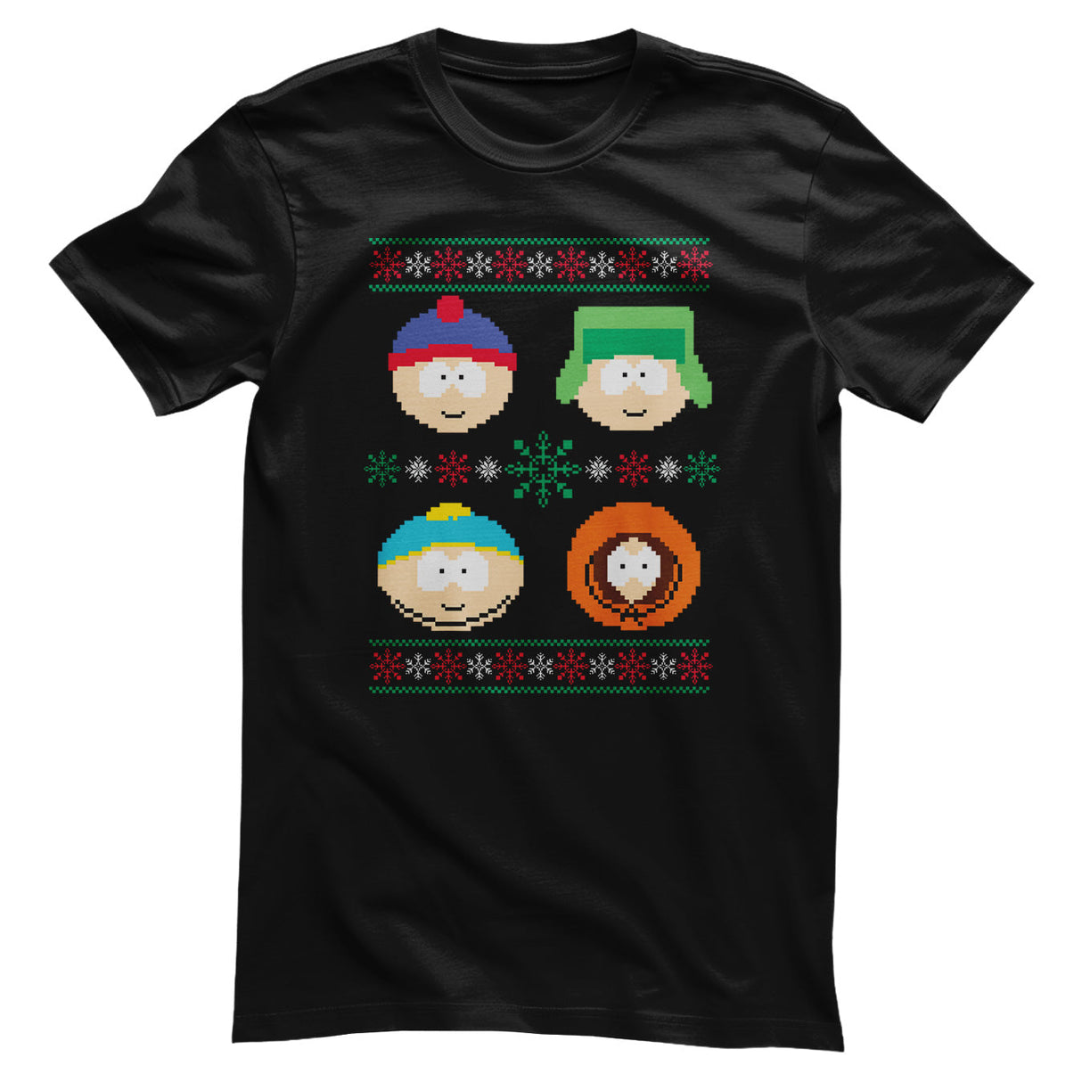 South Park 8-bit Christmas Pattern T-Shirt