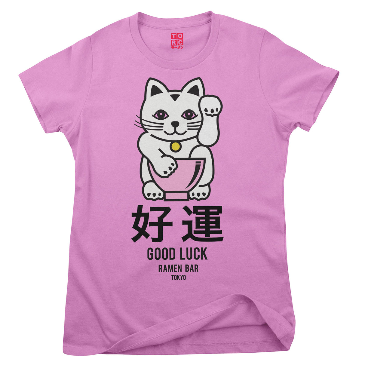 Ramen Good Luck Cat Girly Tee