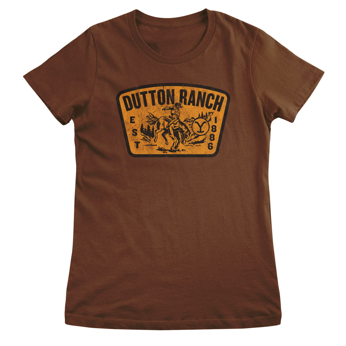 Yellowstone - Washed Dutton Ranch Patch Girly Tee