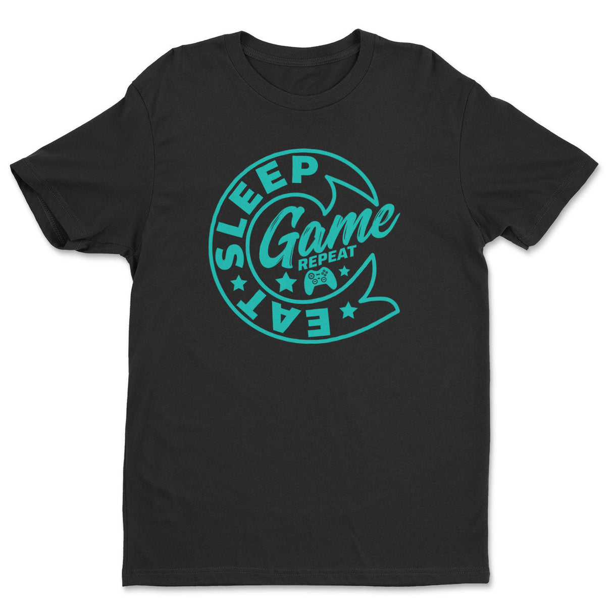 Eat-Sleep-Game-Repeat Circle Logo Tee
