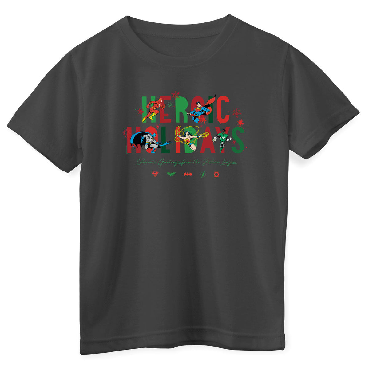 Justice League - Heroic Holidays Kids Tee