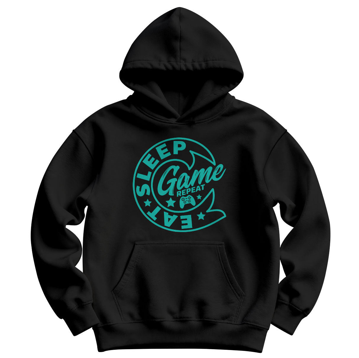 Eat-Sleep-Game-Repeat Circle Logo Kids Hoodie
