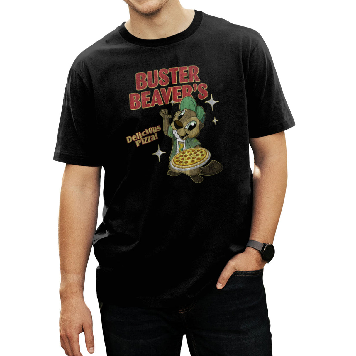 Buster Beaver's Delicious Pizza T-Shirt