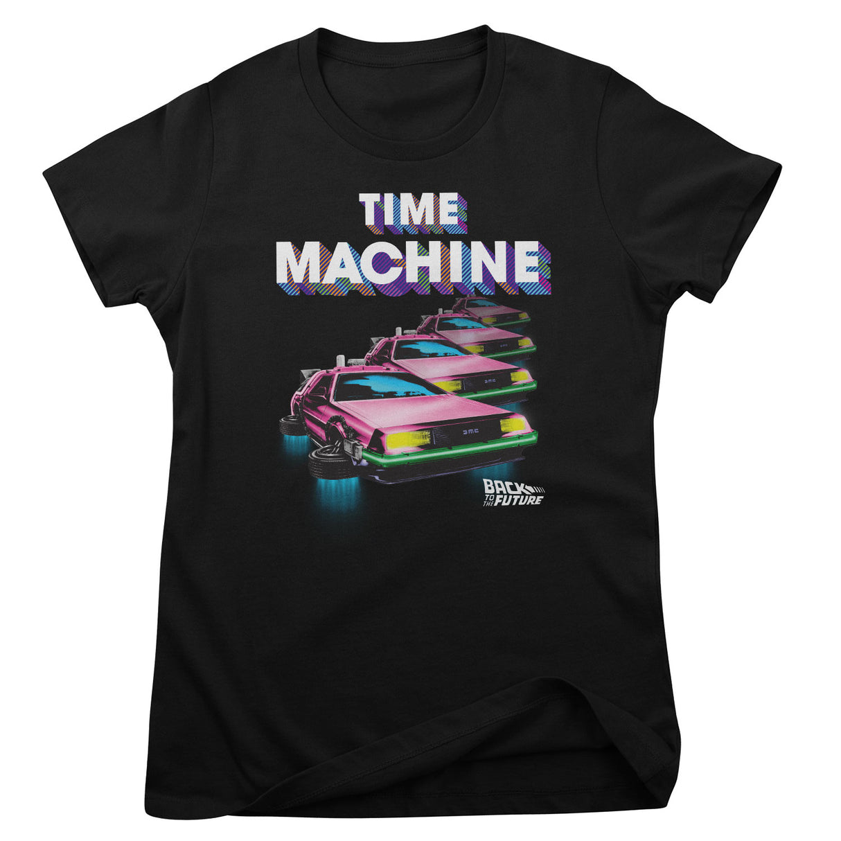 Back To The Future - Colorful Time Machine Girly Tee