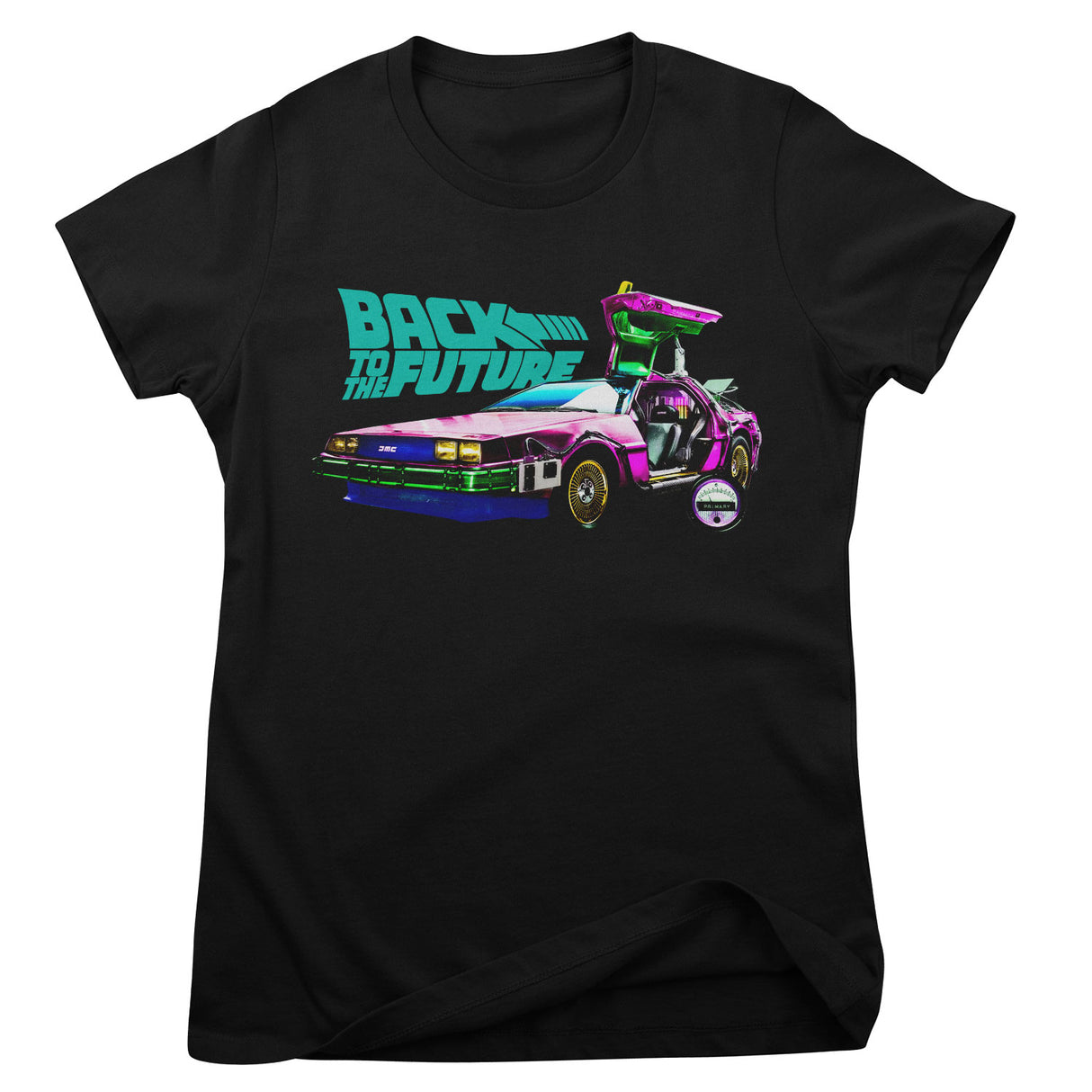 Colorful DeLorean Girly Tee