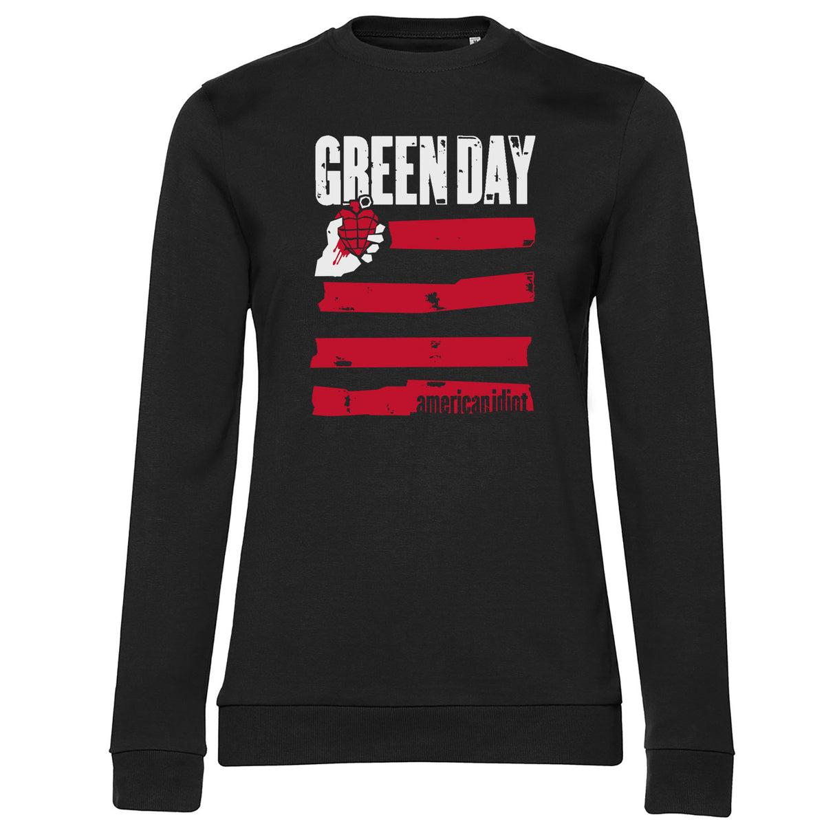 Green Day - American Idiot Stripes Girly Sweatshirt