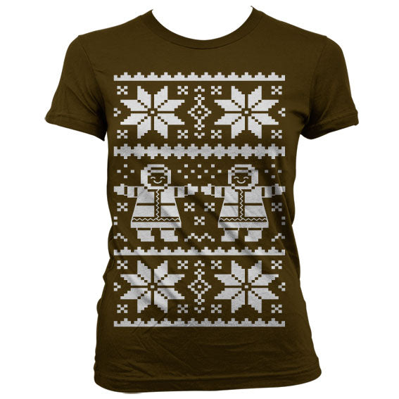 Retro X-Mas Knit Pattern Girly T-Shirt