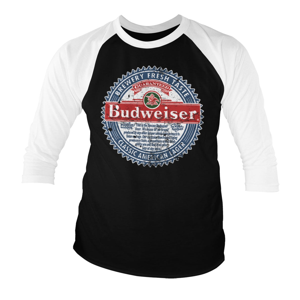 Budweiser American Lager Baseball 3/4 Sleeve Tee