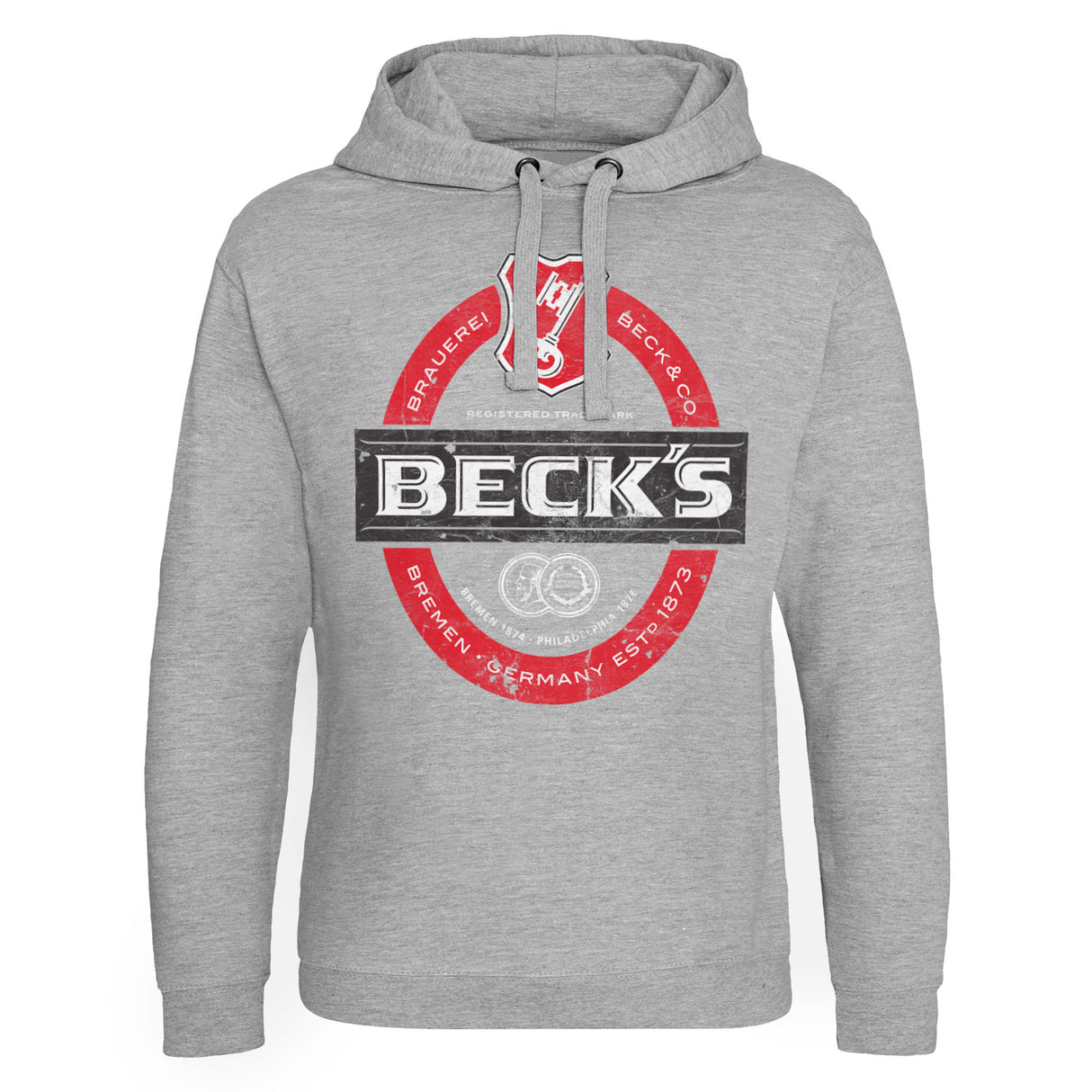 Beck's Beer Washed Label Logo Epic Hoodie