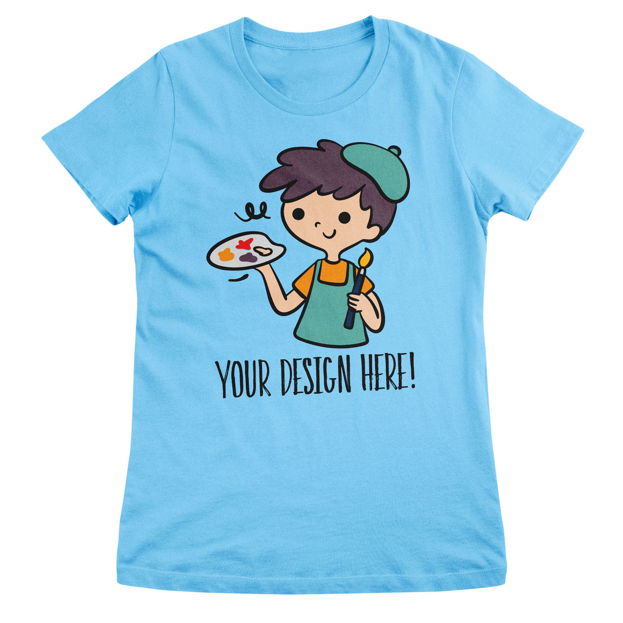 Design Your Own Girly Tee - Sky Blue