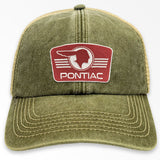 Pontiac Retro Logo Patch Vintage Trucker Cap