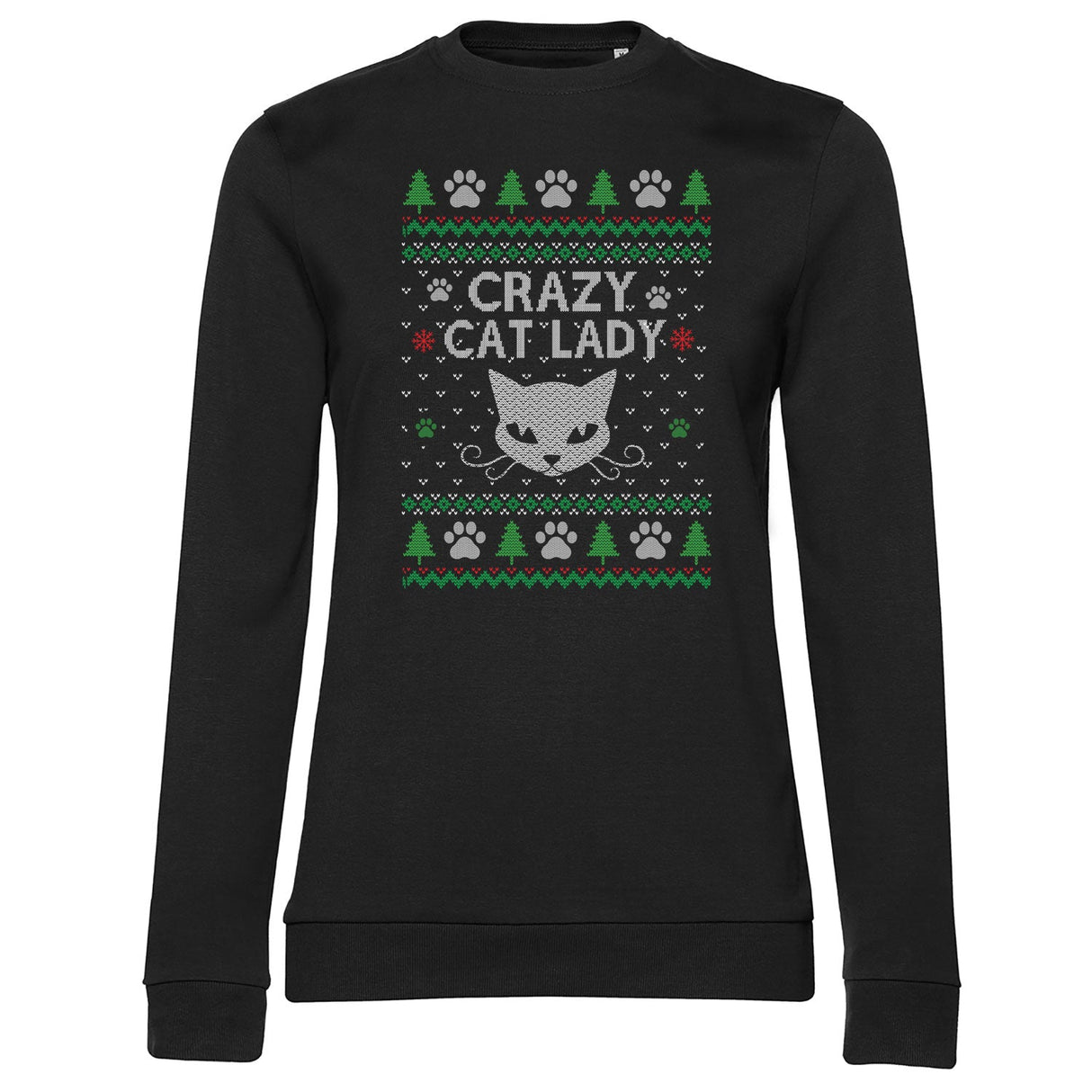 Crazy Cat Lady Christmas Pattern Girly Sweatshirt