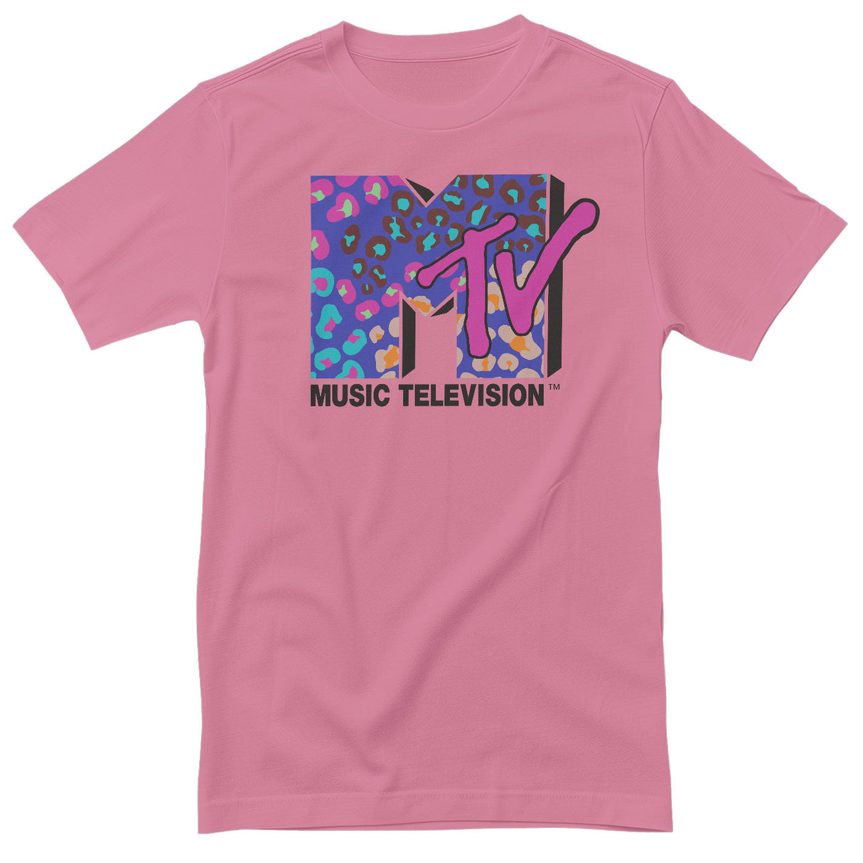MTV - Colorful Leopard Pattern Logo T-Shirt