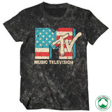 MTV Distressed USA-Flag Organic T-Shirt