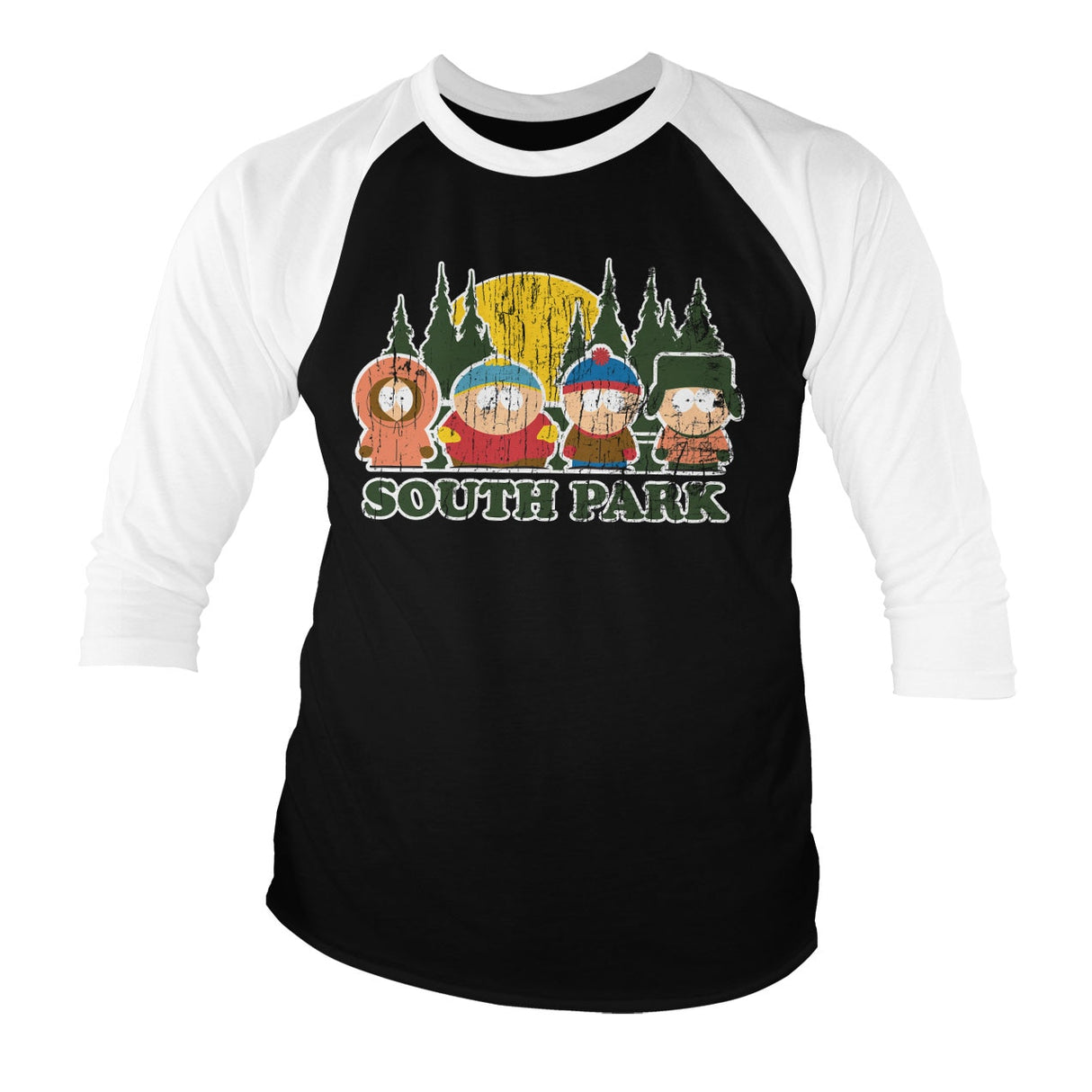 South Park Distressed Baseball 3/4 Sleeve Tee