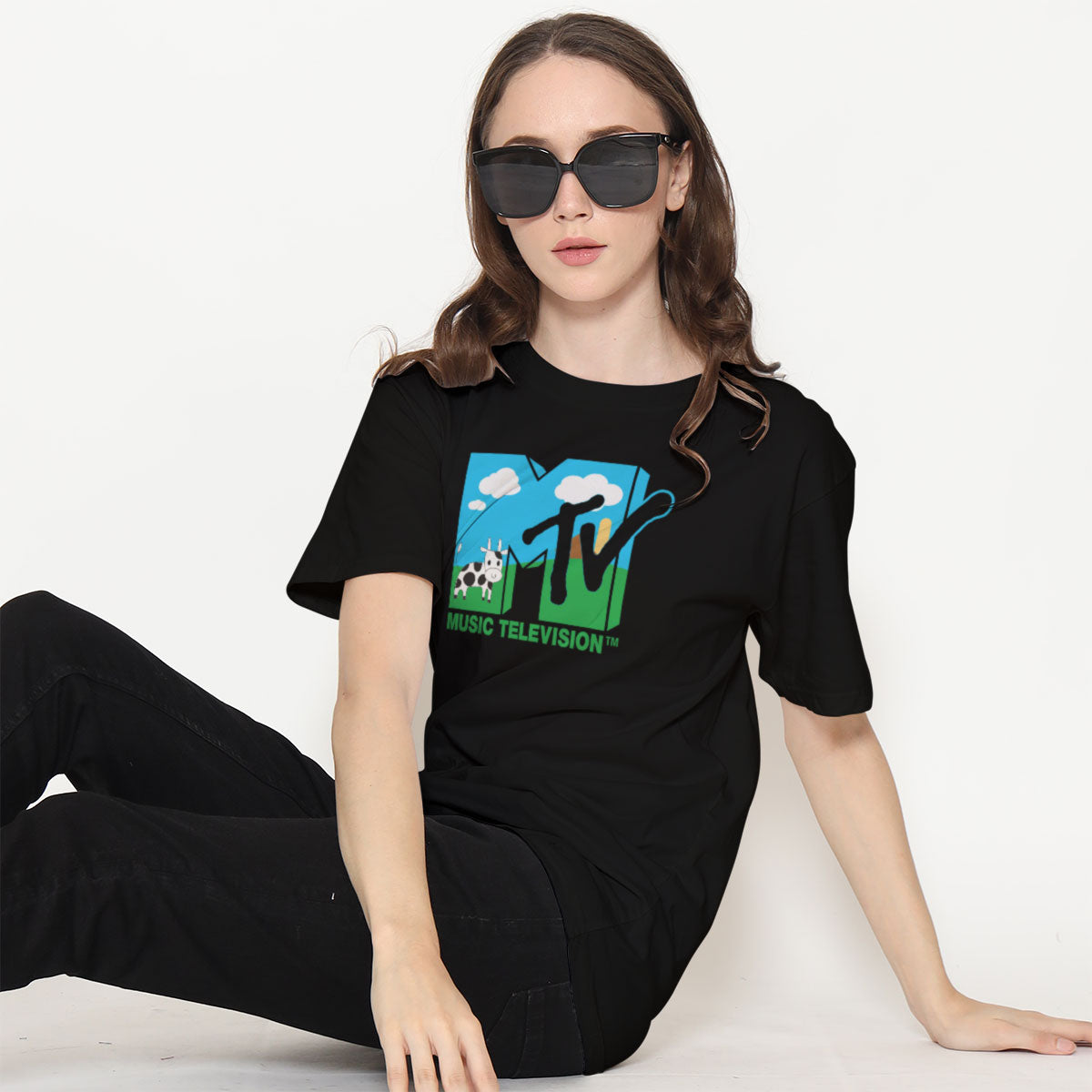 MTV Country Cow Logo Girly Tee