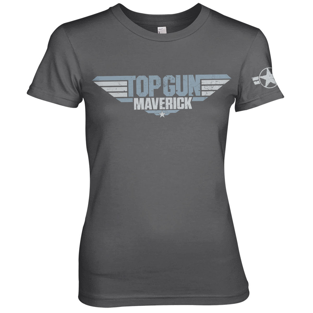 Top Gun Maverick Distressed Logo Girly Tee