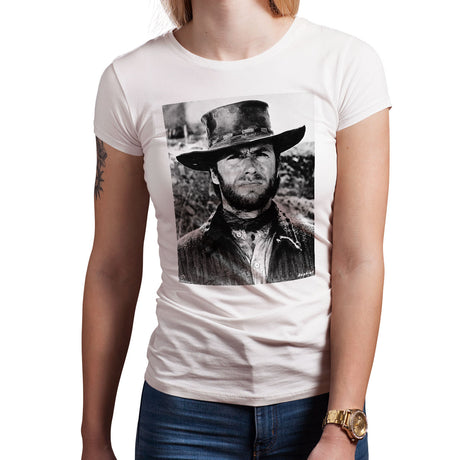 Clint Eastwood Cowboy Portrait Girly Tee