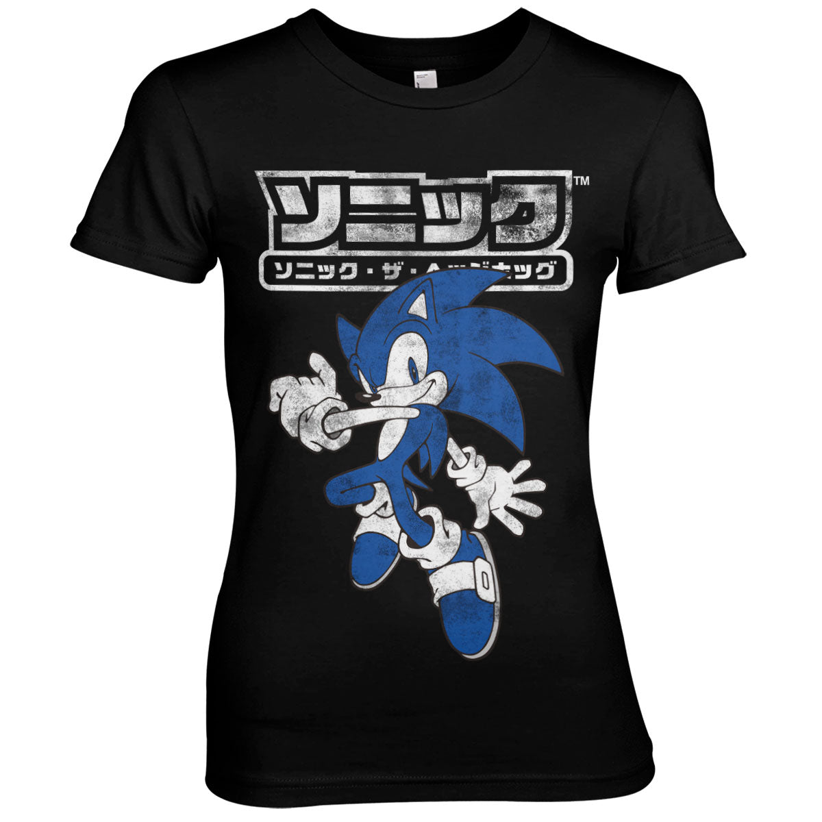 Sonic The Hedgehog Japanese Logo Girly Tee