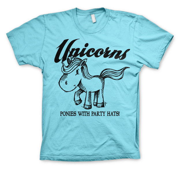 Unicorns - Ponies With Party Hats T-Shirt