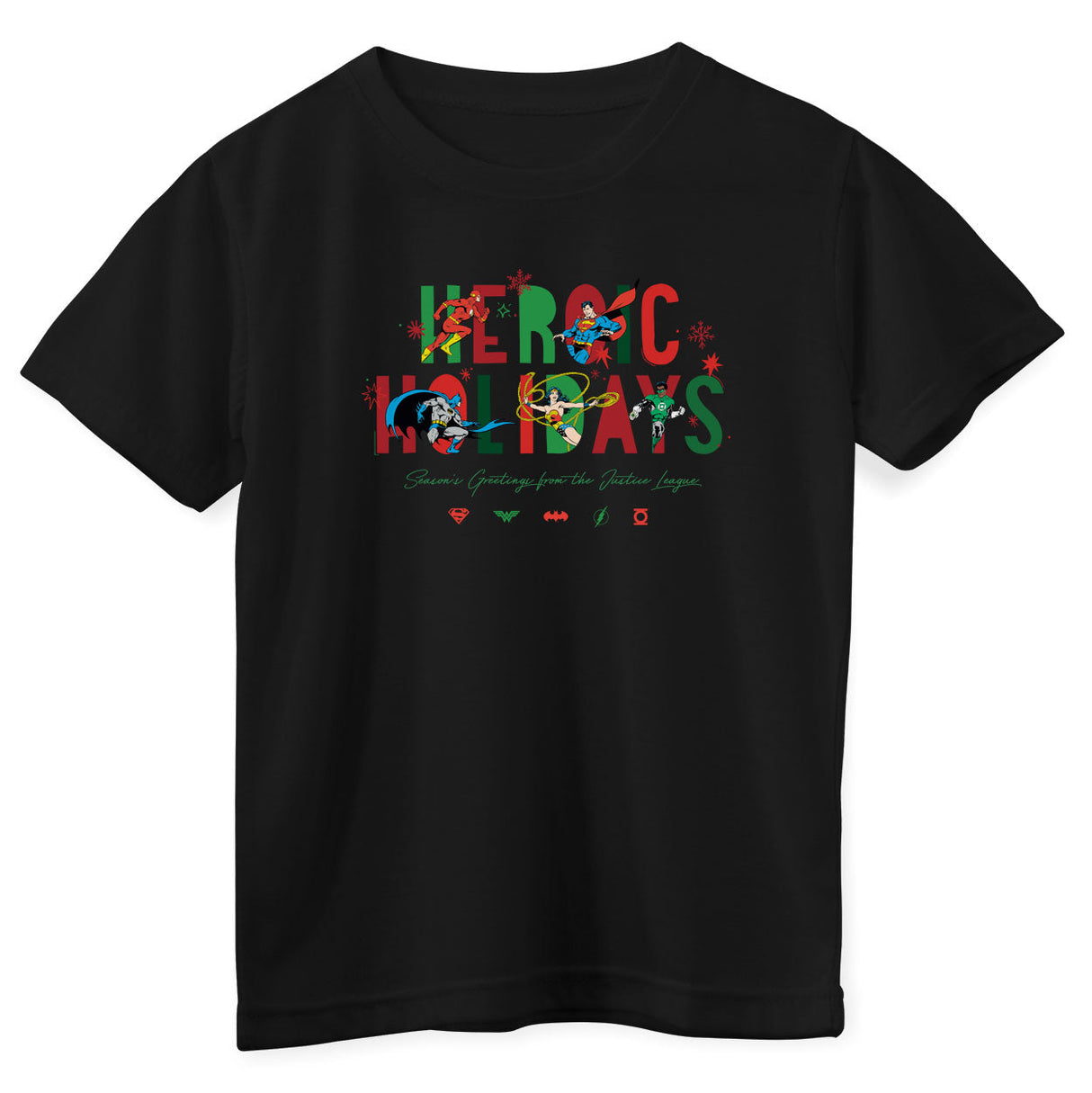 Justice League - Heroic Holidays Kids Tee