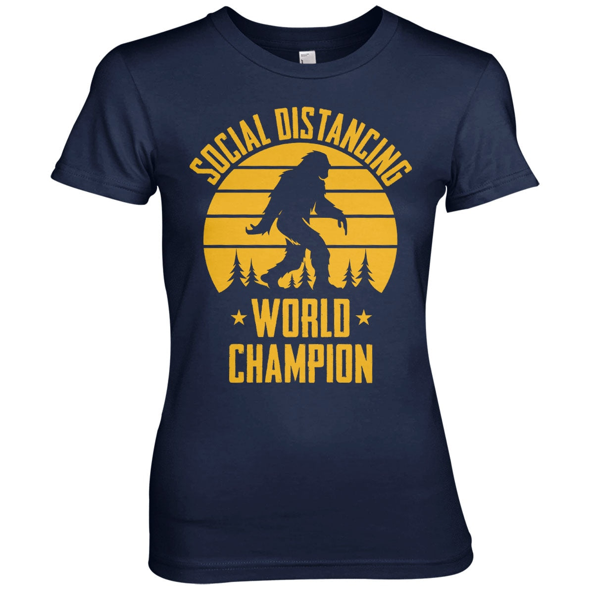 Social Distancing World Champion Girly Tee