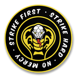 Strike First, Strike Hard, No Mercy Round Sticker