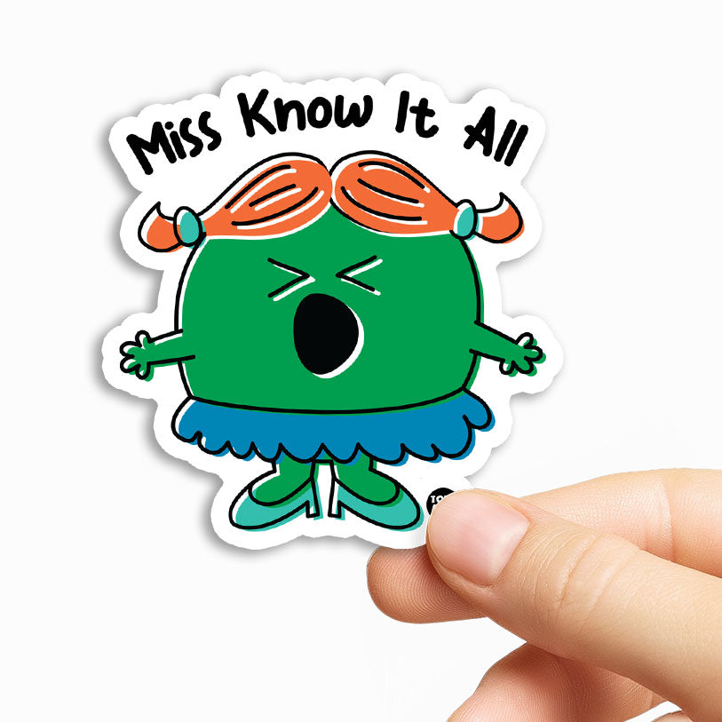 Miss Know It All Sticker