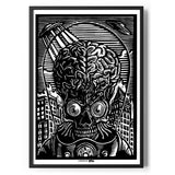 Mars Attacks B&W Art Poster Standard