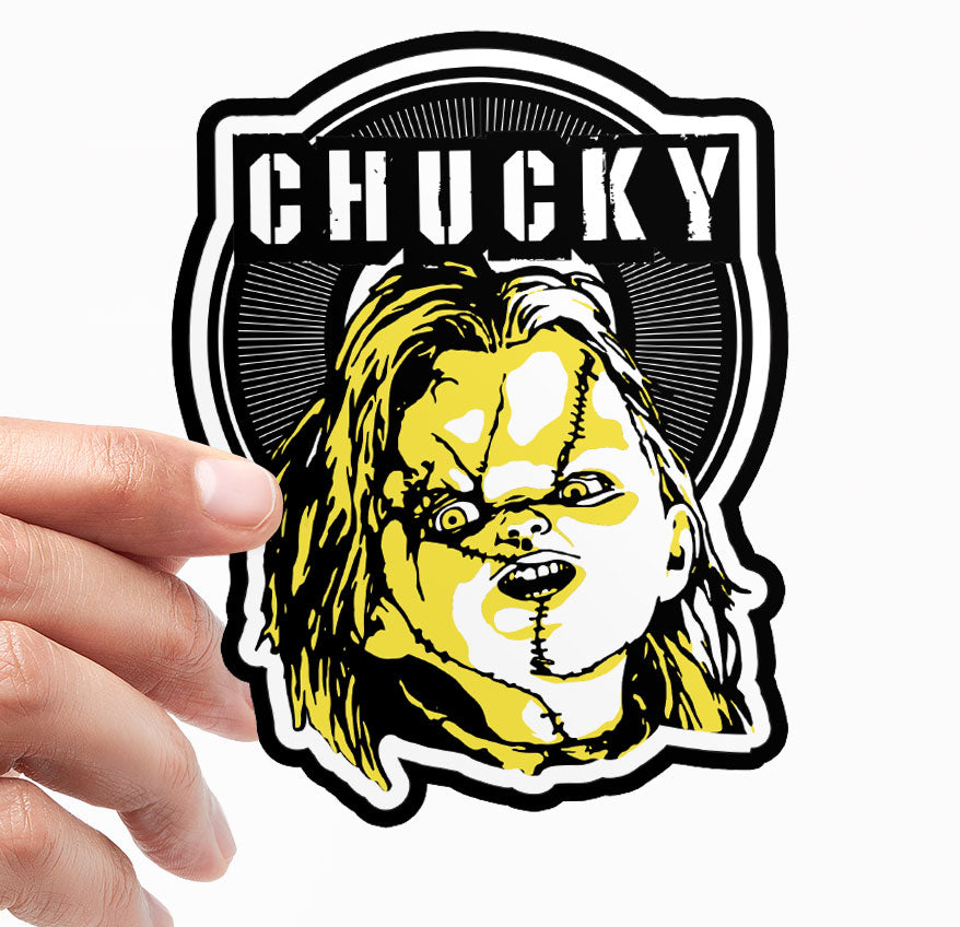 Cracked Chucky Sticker