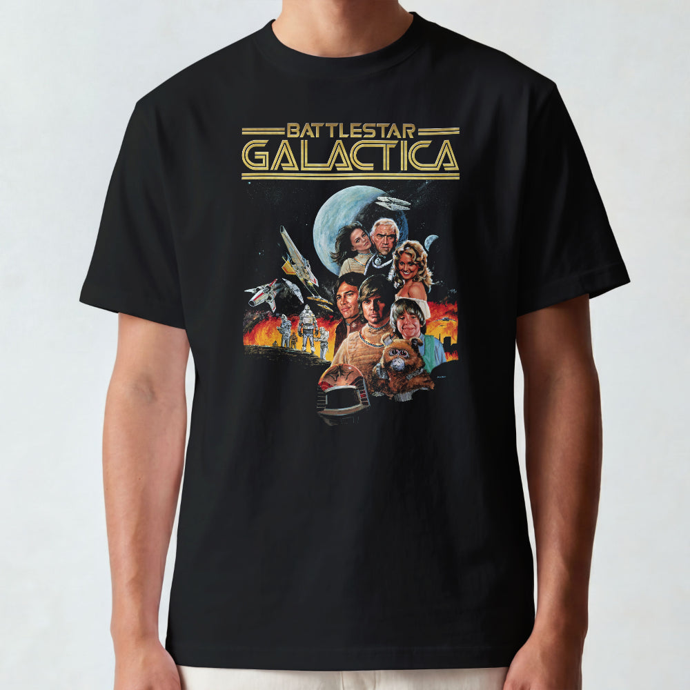 Battlestar Galactica Retro Poster T-Shirt