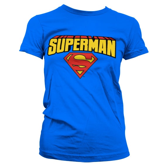 Superman Blockletter Logo Girly T-Shirt