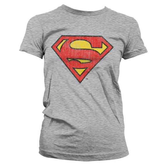 Superman Washed Shield Girly T-Shirt